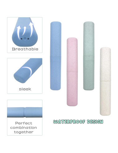 Estuche de Cepillo de Dientes de Viaje SietDESEO Pack 4 Colores