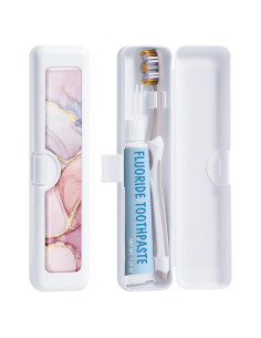 Estuche de Viaje para Cepillos de Dientes Gerkia Mármol Rosa