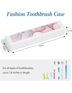 Estuche de Viaje para Cepillos de Dientes Gerkia Mármol Rosa 2