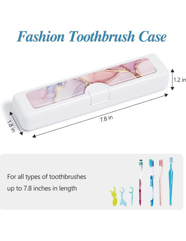 Estuche de Viaje para Cepillos de Dientes Gerkia Mármol Rosa