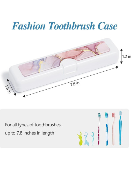 Estuche de Viaje para Cepillos de Dientes Gerkia Mármol Rosa