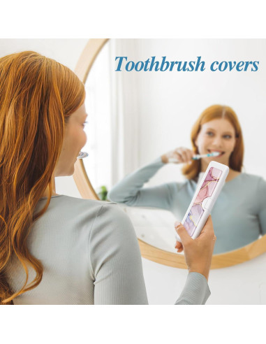 Estuche de Viaje para Cepillos de Dientes Gerkia Mármol Rosa