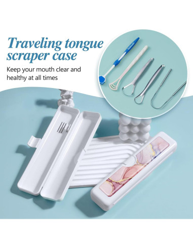 Estuche de Viaje para Cepillos de Dientes Gerkia Mármol Rosa