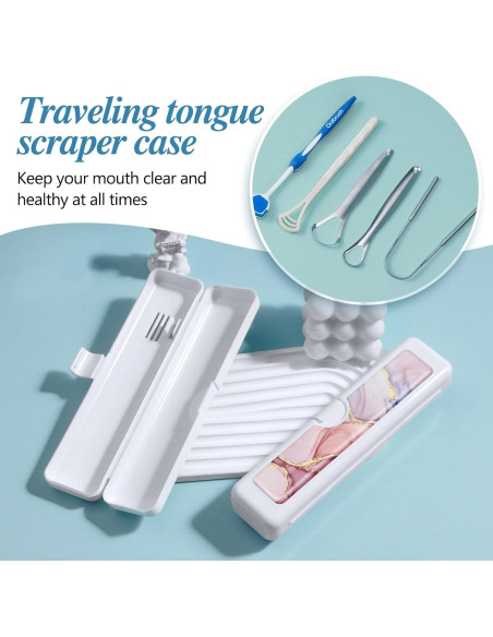 Estuche de Viaje para Cepillos de Dientes Gerkia Mármol Rosa