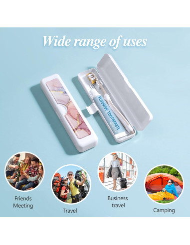 Estuche de Viaje para Cepillos de Dientes Gerkia Mármol Rosa