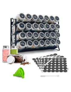 Organizador de especias Oroonoko 4 niveles 28 frascos vidrio