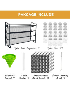 Organizador de especias Oroonoko 4 niveles 28 frascos vidrio 2