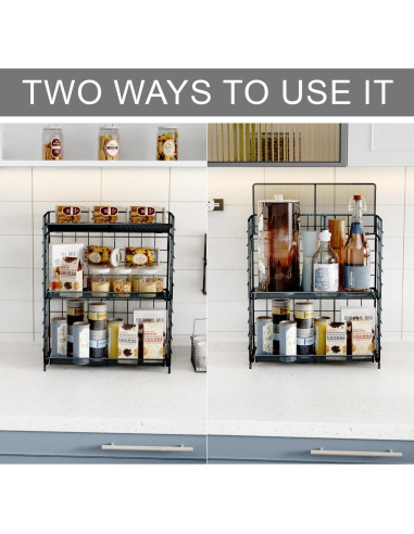 Estante Organizador de Especias DTUQYX 3 Niveles Plegable