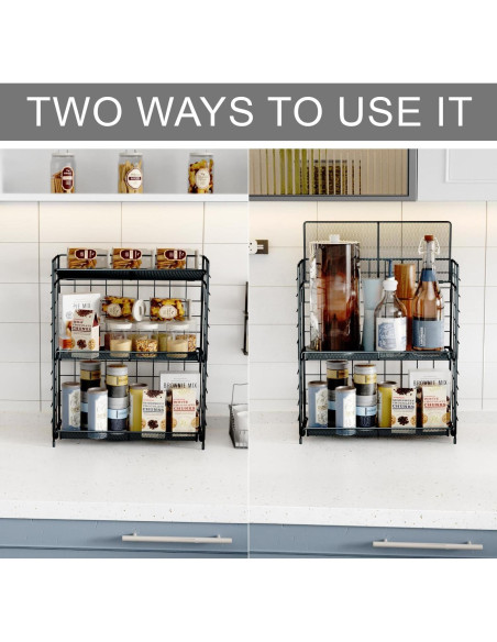 Estante Organizador de Especias DTUQYX 3 Niveles Plegable