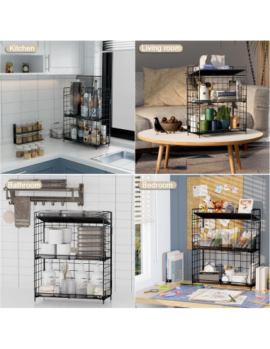 Estante Organizador de Especias DTUQYX 3 Niveles Plegable