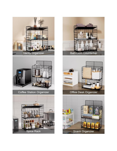 Estante Organizador de Especias DTUQYX 3 Niveles Plegable