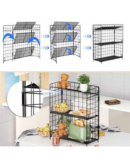 Estante Organizador de Especias DTUQYX 3 Niveles Plegable