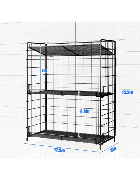 Estante Organizador de Especias DTUQYX 3 Niveles Plegable