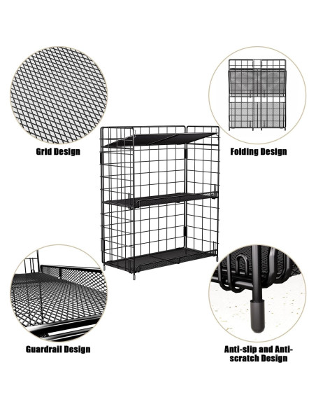 Estante Organizador de Especias DTUQYX 3 Niveles Plegable