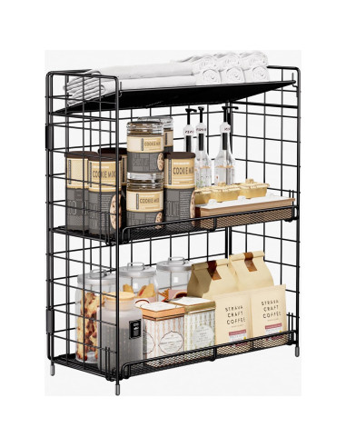 Estante Organizador de Especias DTUQYX 3 Niveles Plegable