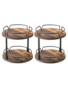 Organizador giratorio de madera 2 niveles T80347 para especias