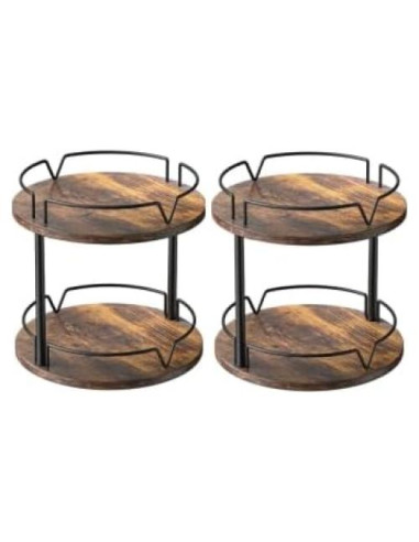 Organizador giratorio de madera 2 niveles T80347 para especias