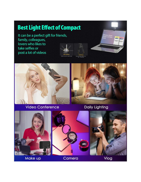 Luz de Selfie LED Portátil IMYSTICALINTEL 2200mAh 3 Modos