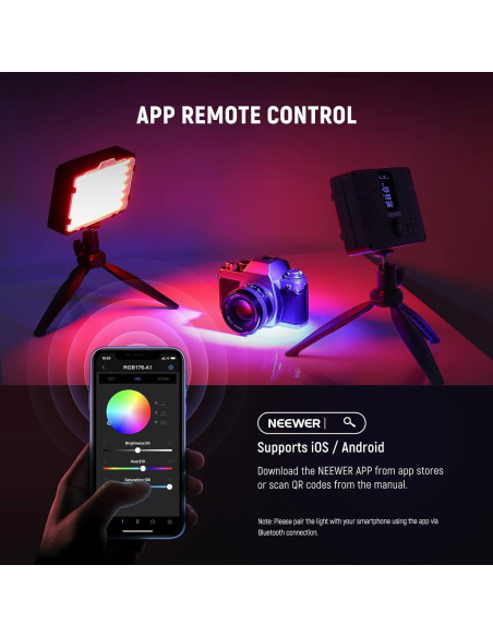 Panel de Luz LED NEEWER RGB 10W Batería 3200mAh Control APP Panel de Luz LED NEEWER RGB 10W Batería 3200mAh Control APP