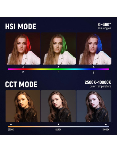 Panel de Luz LED NEEWER RGB 10W Batería 3200mAh Control APP