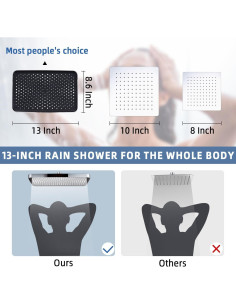 Cabezal de Ducha de Lluvia Sincerevo 33 cm con Brazo Ajustable 2