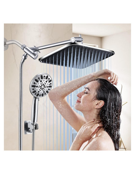 Cabezal de Ducha de Lluvia GAOZHIBST 35,56 cm con Ducha de Mano Cabezal de Ducha de Lluvia GAOZHIBST 35,56 cm con Ducha de Mano