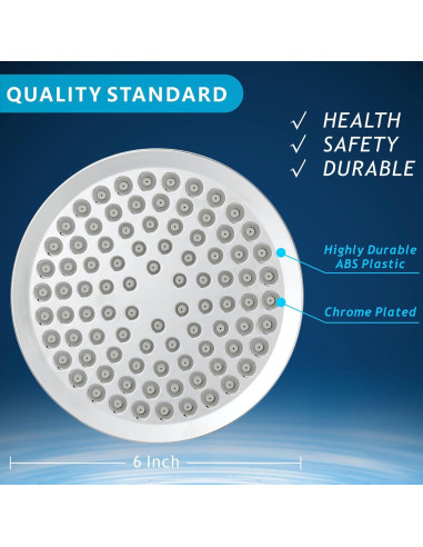 Cabezal de Ducha de Lluvia Nuodan 6" Cromo con Brazo 28cm