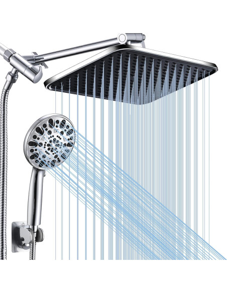 Cabezal de Ducha de Lluvia GAOZHIBST 35,56 cm con Ducha de Mano Cabezal de Ducha de Lluvia GAOZHIBST 35,56 cm con Ducha de Mano