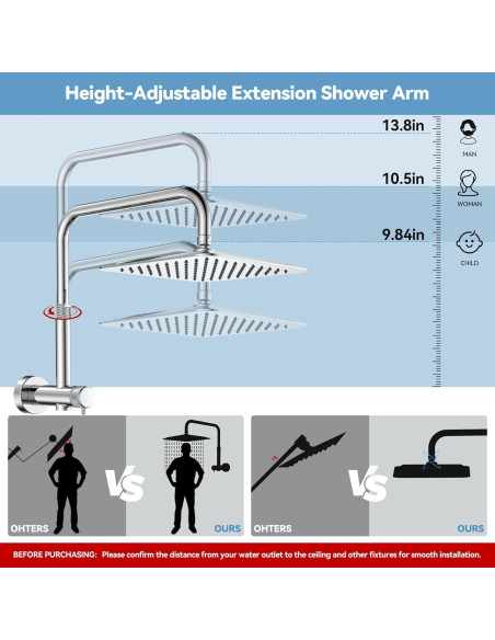 Cabeza de Ducha de Lluvia MakeFit 10" Cromo 2 en 1