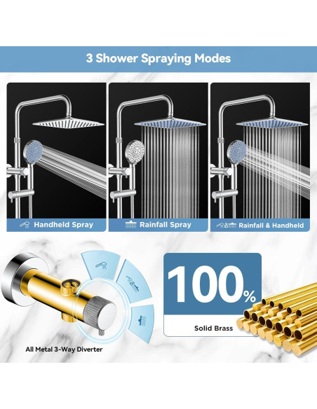 Cabeza de Ducha de Lluvia MakeFit 10" Cromo 2 en 1