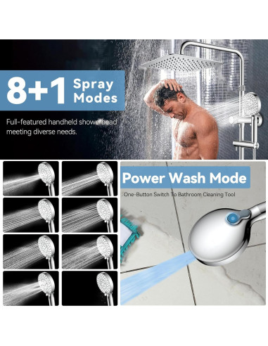 Cabeza de Ducha de Lluvia MakeFit 10" Cromo 2 en 1