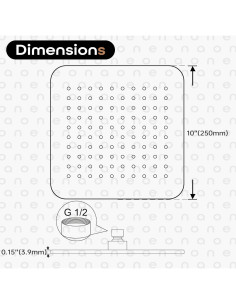 Cabezal de ducha lluvia AONEON 10" acero inoxidable bronce 2