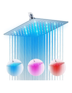 Cabezal de Ducha de Lluvia HUUKE 10" Cromo LED Alta Presión