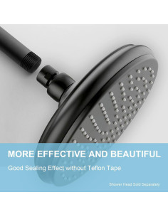 Brazo de Ducha OFFO 15,24 cm Acero Inoxidable Negro Mate 2