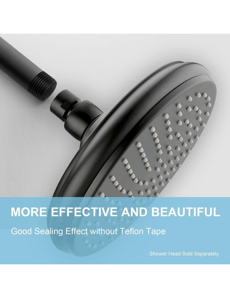 Brazo de Ducha OFFO 15,24 cm Acero Inoxidable Negro Mate