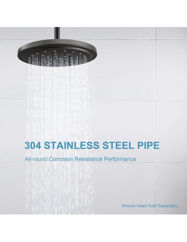 Brazo de Ducha OFFO 15,24 cm Acero Inoxidable Negro Mate