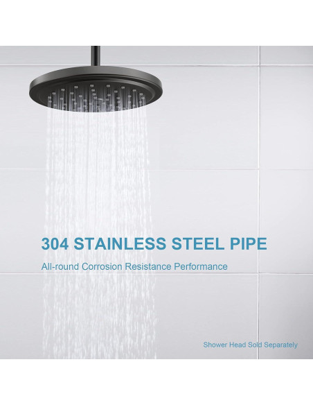 Brazo de Ducha OFFO 15,24 cm Acero Inoxidable Negro Mate