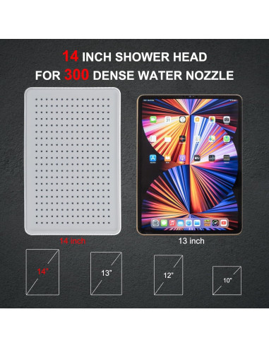 Cabezal de Ducha de Lluvia 14" BSTHAONE con Rociador de Mano 8 Modos