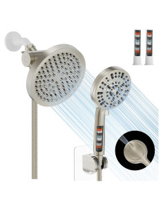 Cabezal de Ducha Doble UltrTxenova 6" y 5" Acero Inoxidable