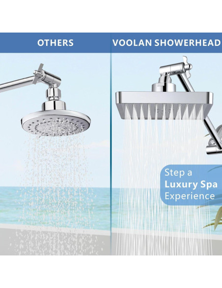 Cabezal de Ducha Voolan 15cm con Brazo de 28cm Cromo Cabezal de Ducha Voolan 15cm con Brazo de 28cm Cromo