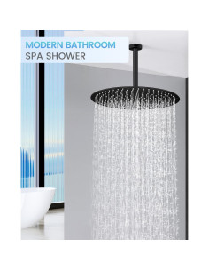 Cabezal de Ducha de Lluvia KINLIV 40 cm Acero Inoxidable Negro Mate 2