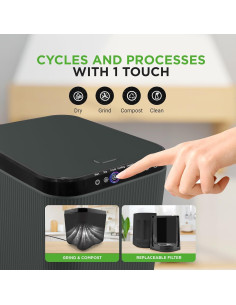 Compostador Eléctrico Nutrichef 3L Gris - Cubo de Cocina 2