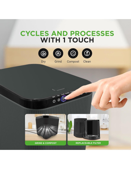 Compostador Eléctrico Nutrichef 3L Gris - Cubo de Cocina