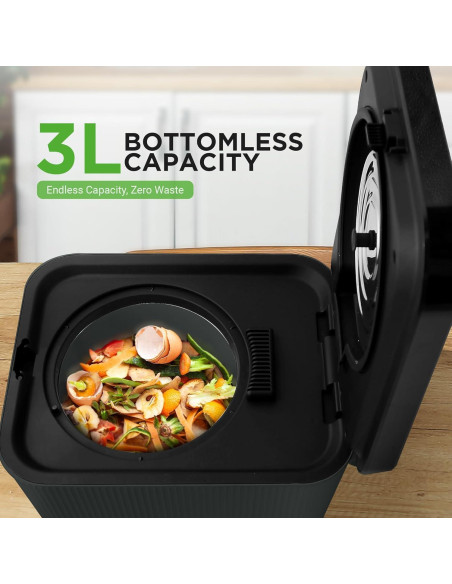 Compostador Eléctrico Nutrichef 3L Gris - Cubo de Cocina