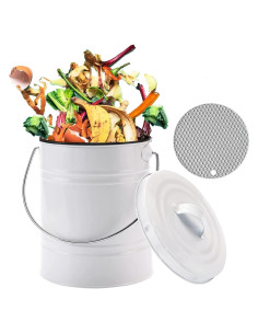 Contenedor de Compost LALASTAR 1 Galón Metálico Blanco