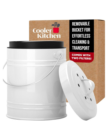 Bin de Compostaje 3L Cooler Kitchen Blanco Sin Olores