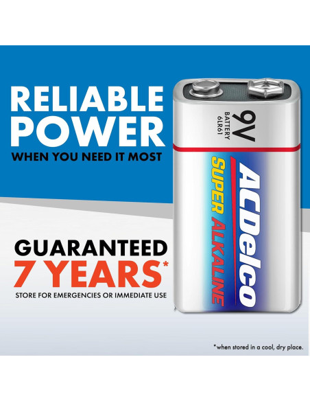 Baterías ACDelco Alcalinas 9V 4 Unidades - Vida Útil 7 Años