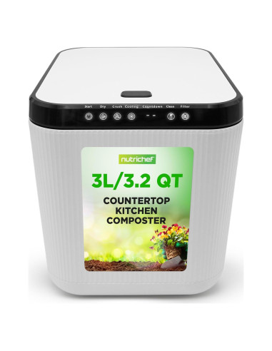 Contenedor de Compostaje NutriChef 3L Blanco - Sin Olores