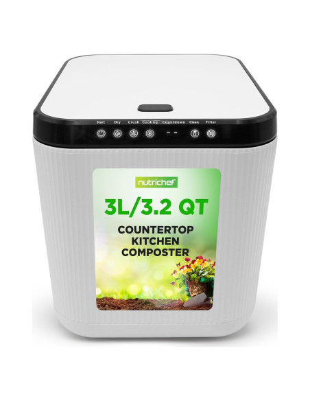 Contenedor de Compostaje NutriChef 3L Blanco - Sin Olores