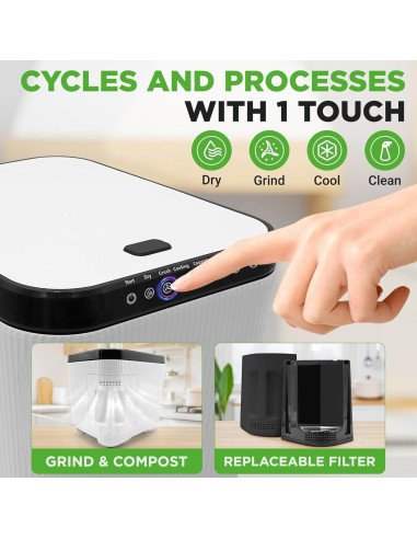 Contenedor de Compostaje NutriChef 3L Blanco - Sin Olores